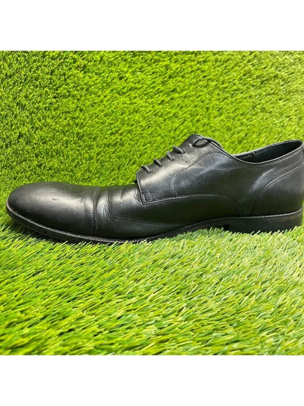 Cole Haan Benton Mens Size 14 Black Casual Leather Cap Toe Oxford Dress Shoes